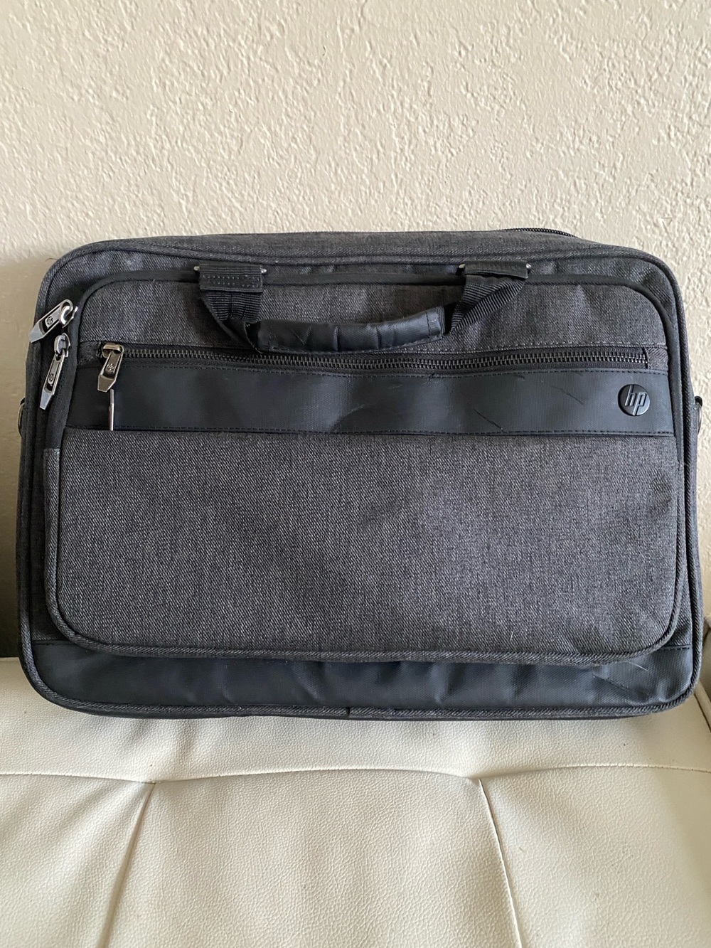 HP Dark Grey Laptop Messenger Bag with USB Charging Pass-Through Port
